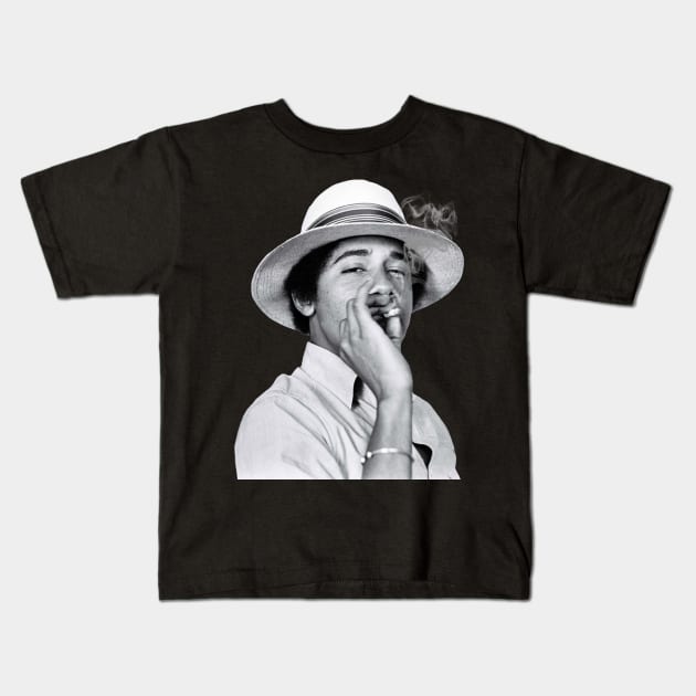 Young Barack Obama Kids T-Shirt by darklordpug